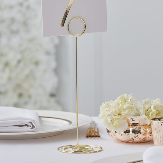 Gold Metal Photo & Table Number Holder