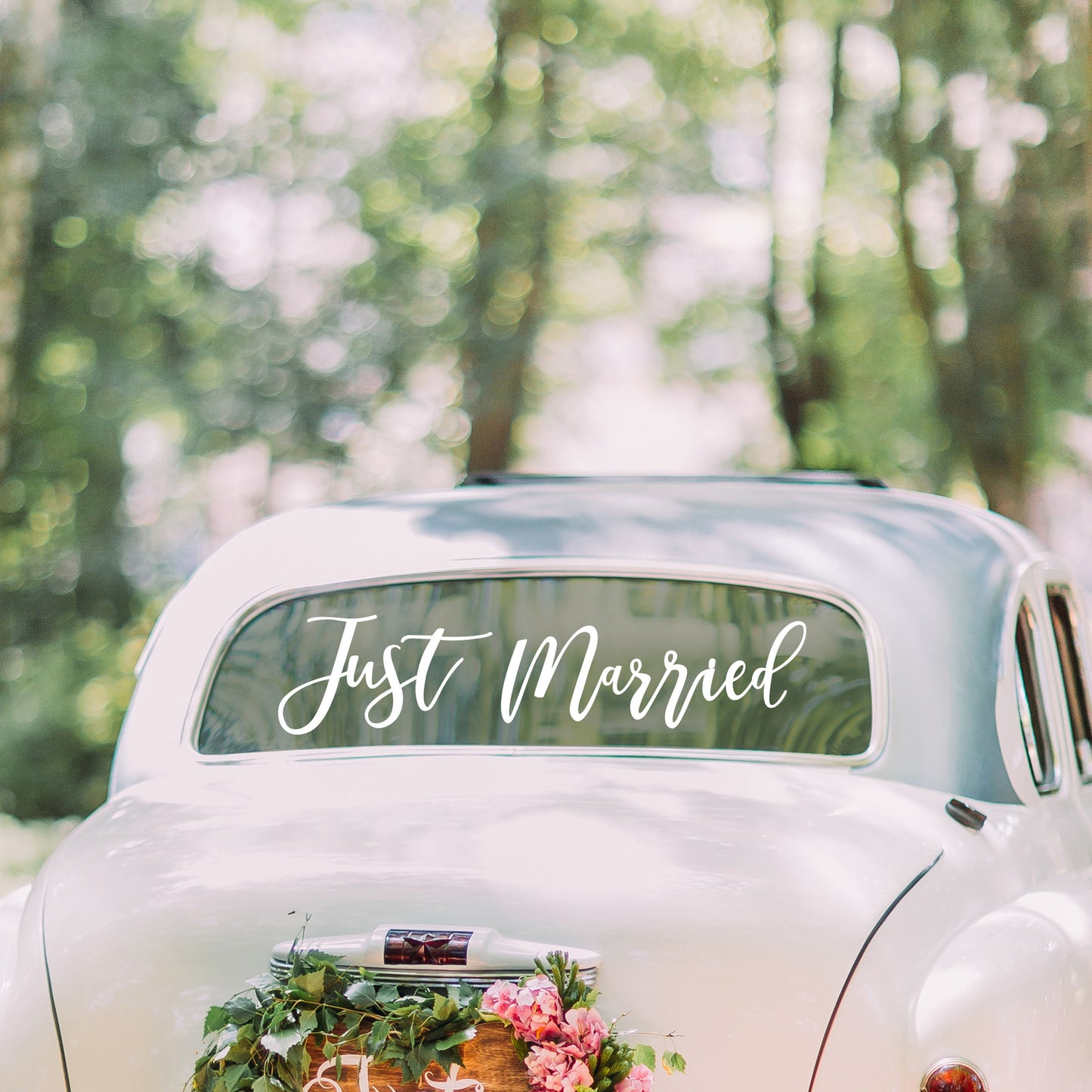 Just Married Car Window Sticker