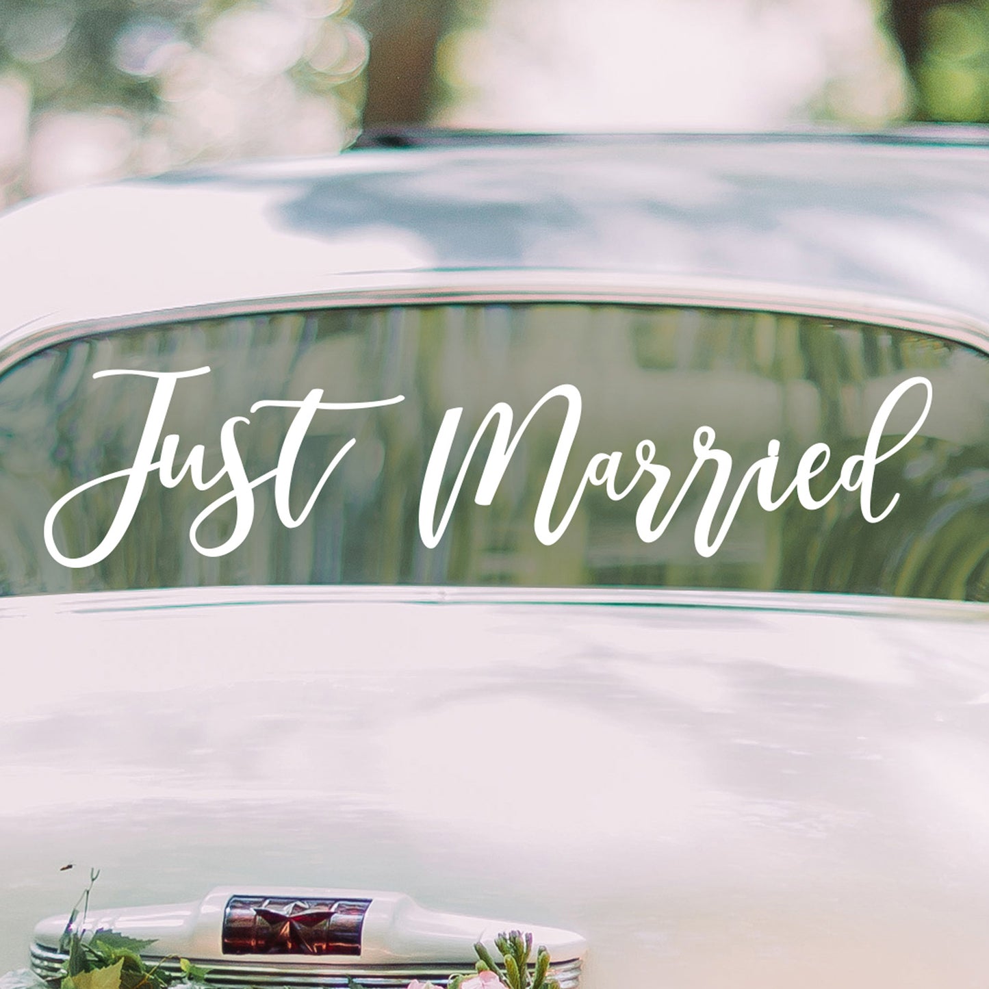 Just Married Car Window Sticker