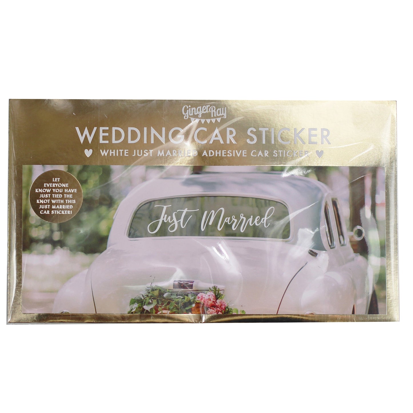 Just Married Car Window Sticker