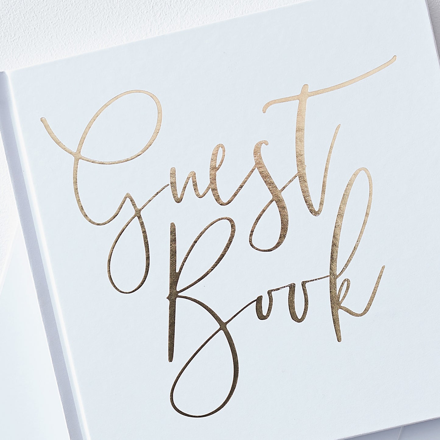 White and Gold Foiled Wedding Guest Book