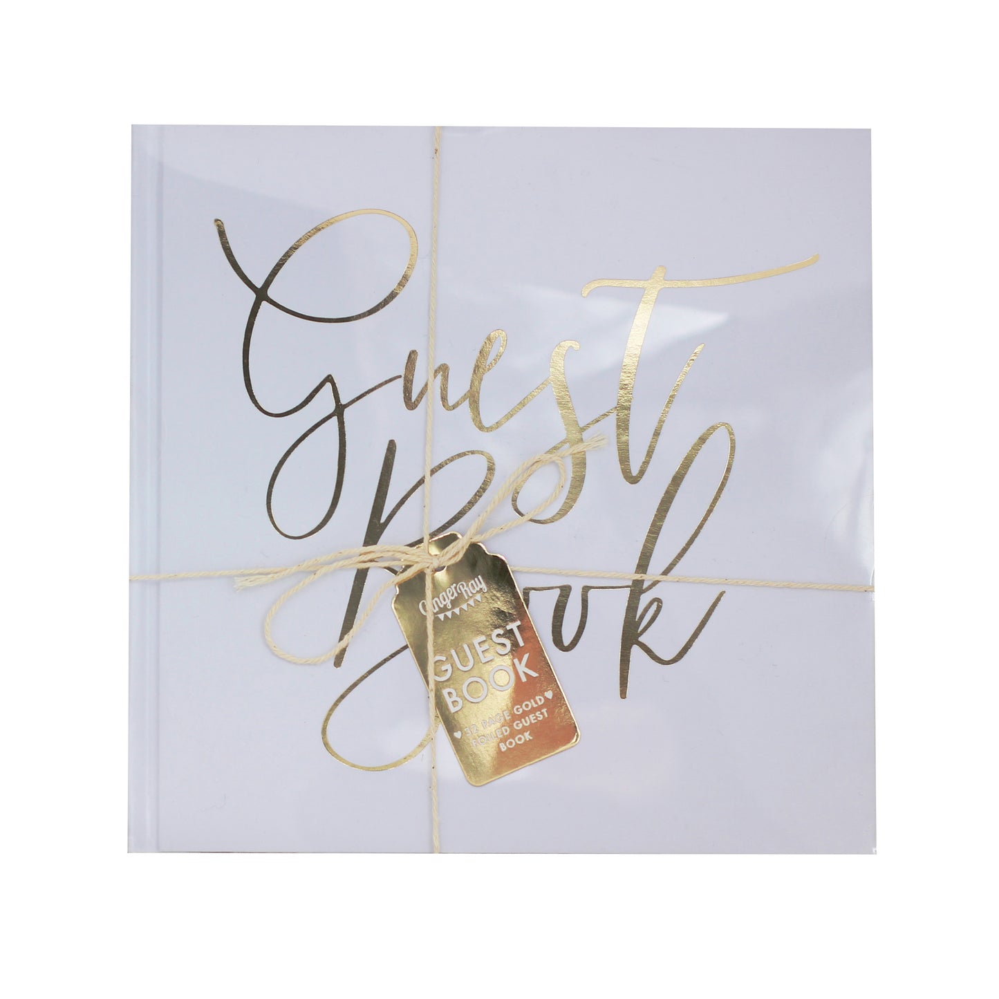 White and Gold Foiled Wedding Guest Book