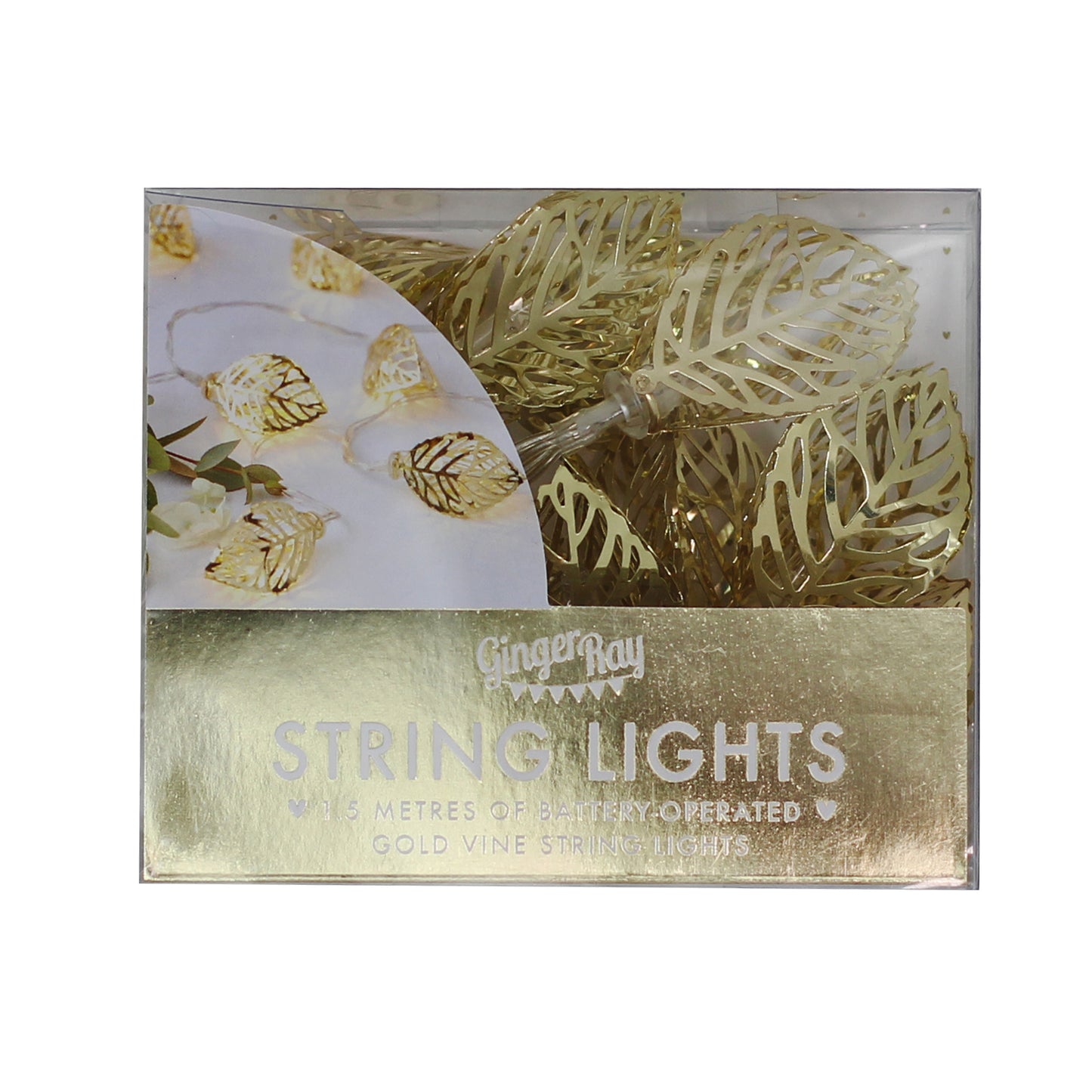 Gold Vine Leaf String Lights