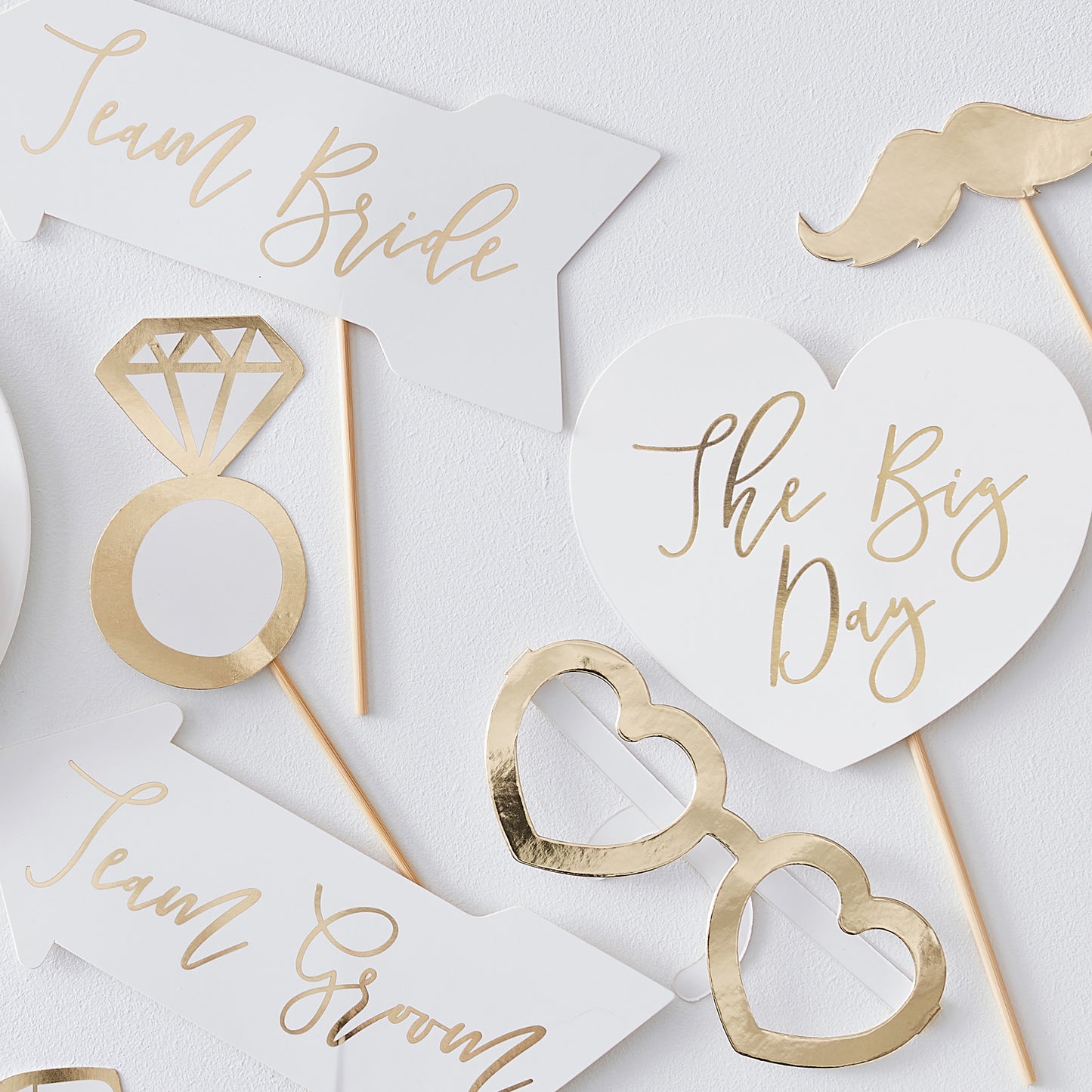 Gold Wedding Photo Booth Props