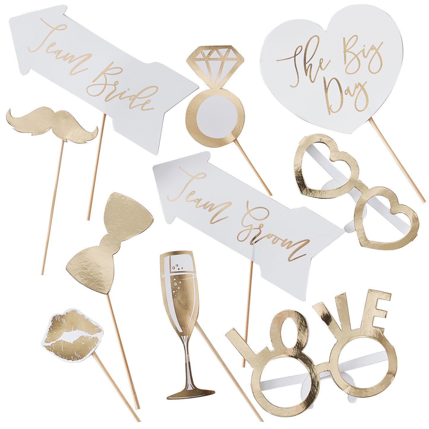 Gold Wedding Photo Booth Props