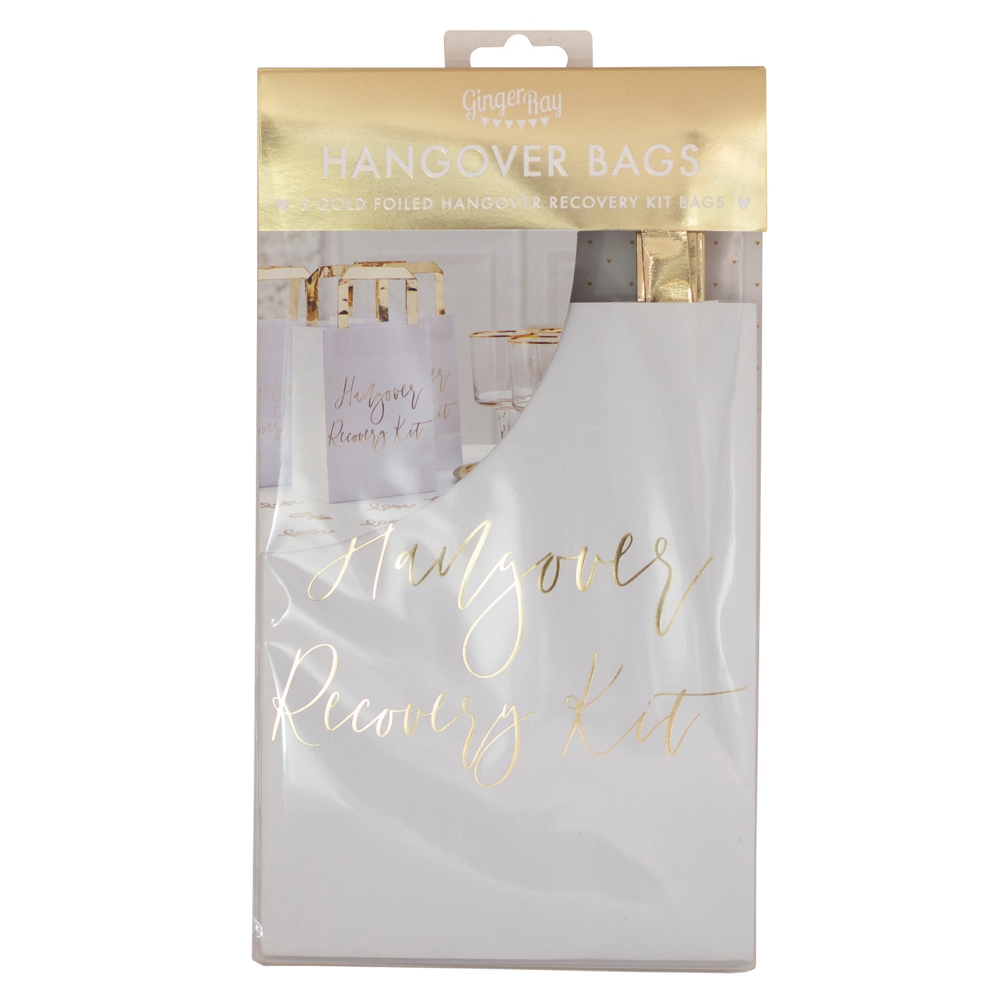 Gold Hangover Recovery Kit Bags