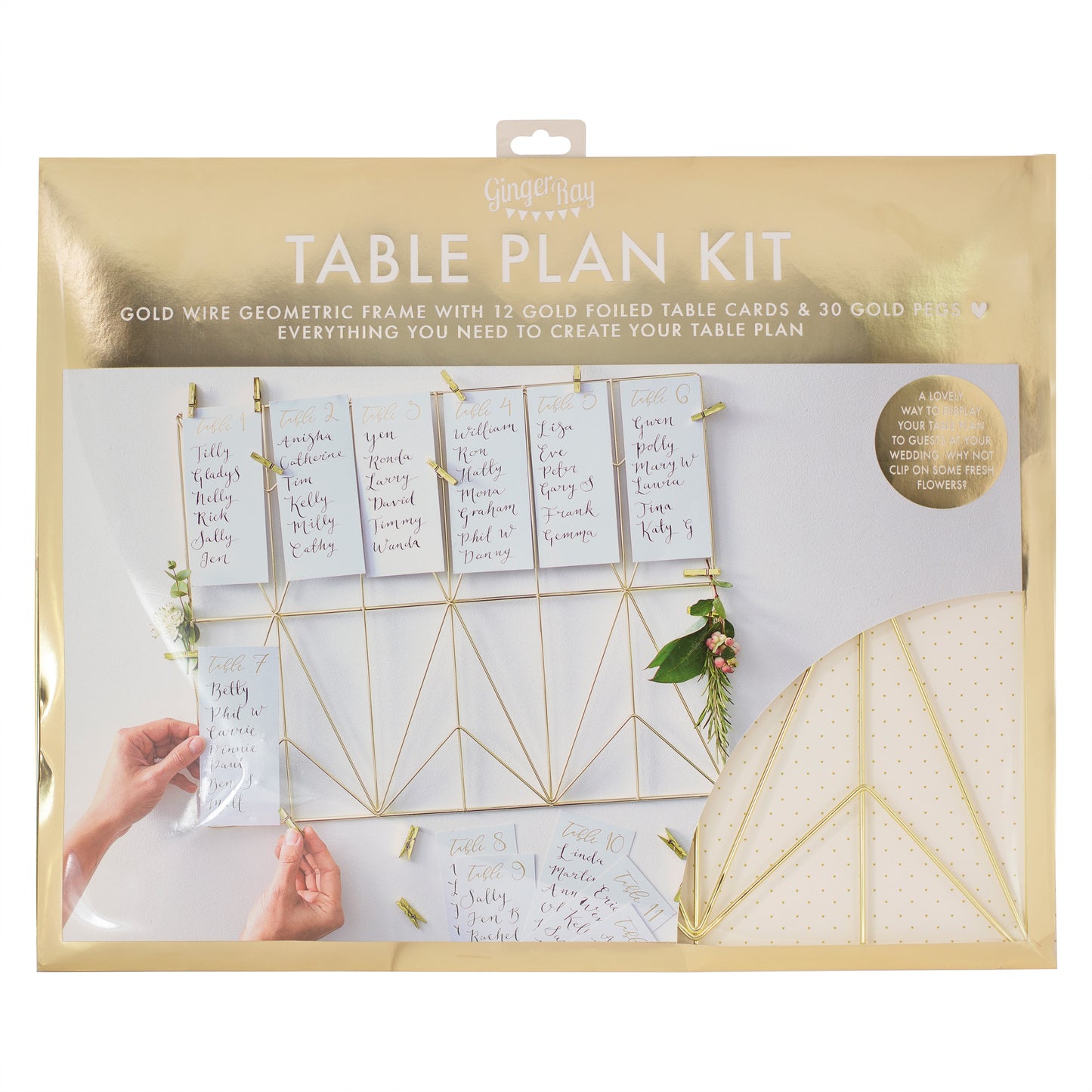 Gold Wedding Table Plan Kit