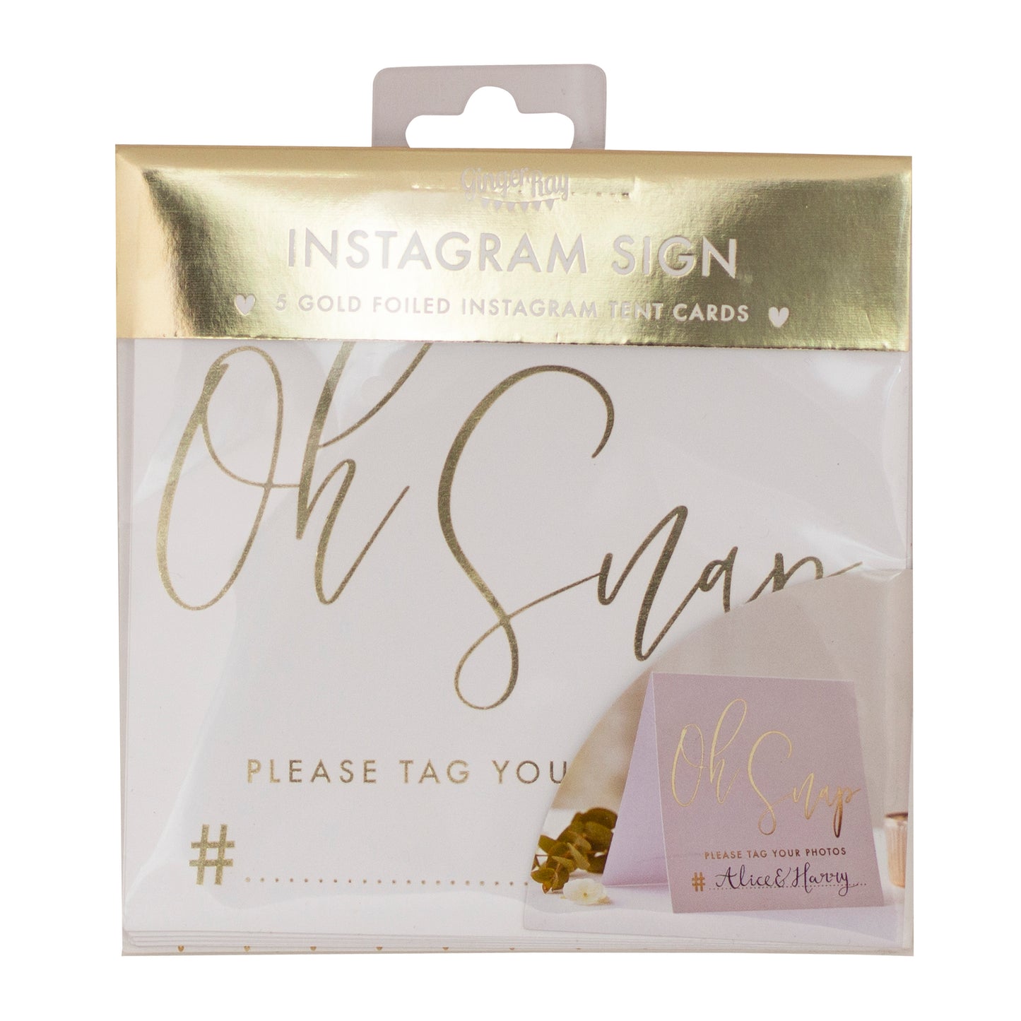 Gold Wedding Hashtag Instagram Cards