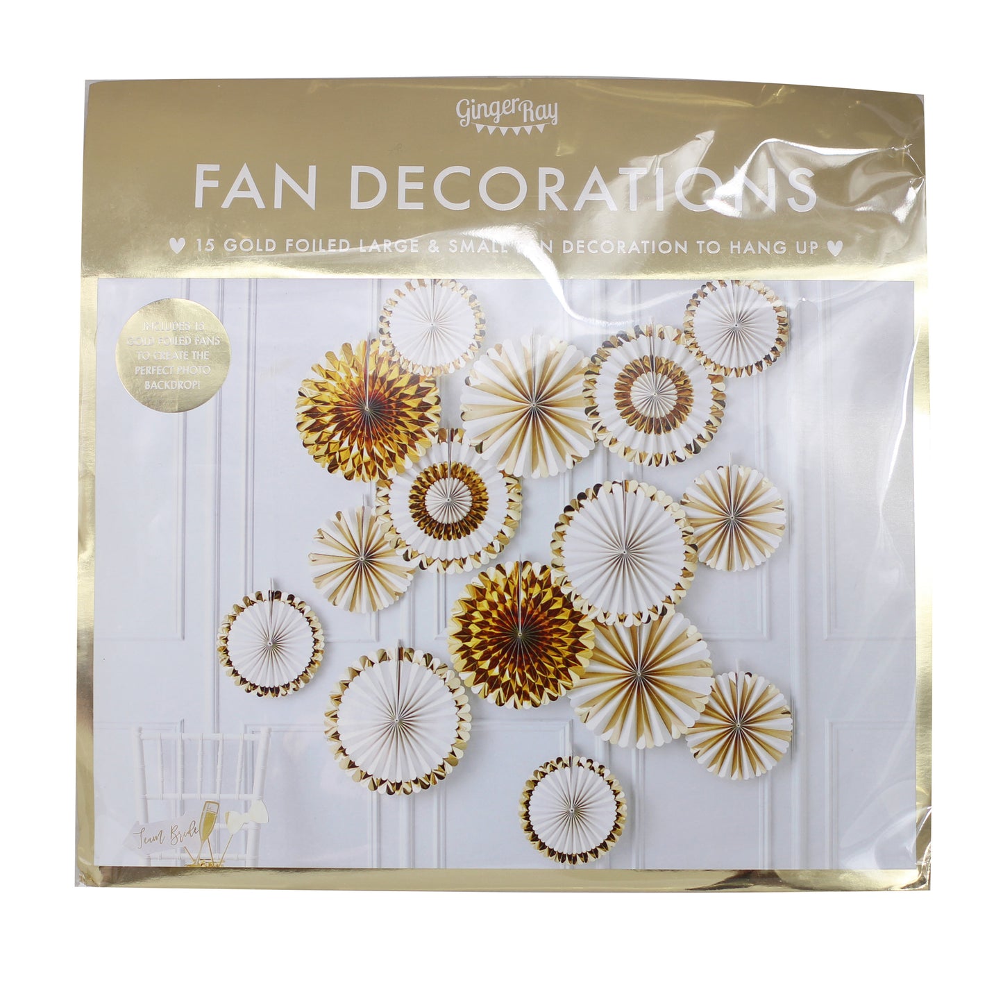 Gold Paper Fan Decorations Backdrop Kit