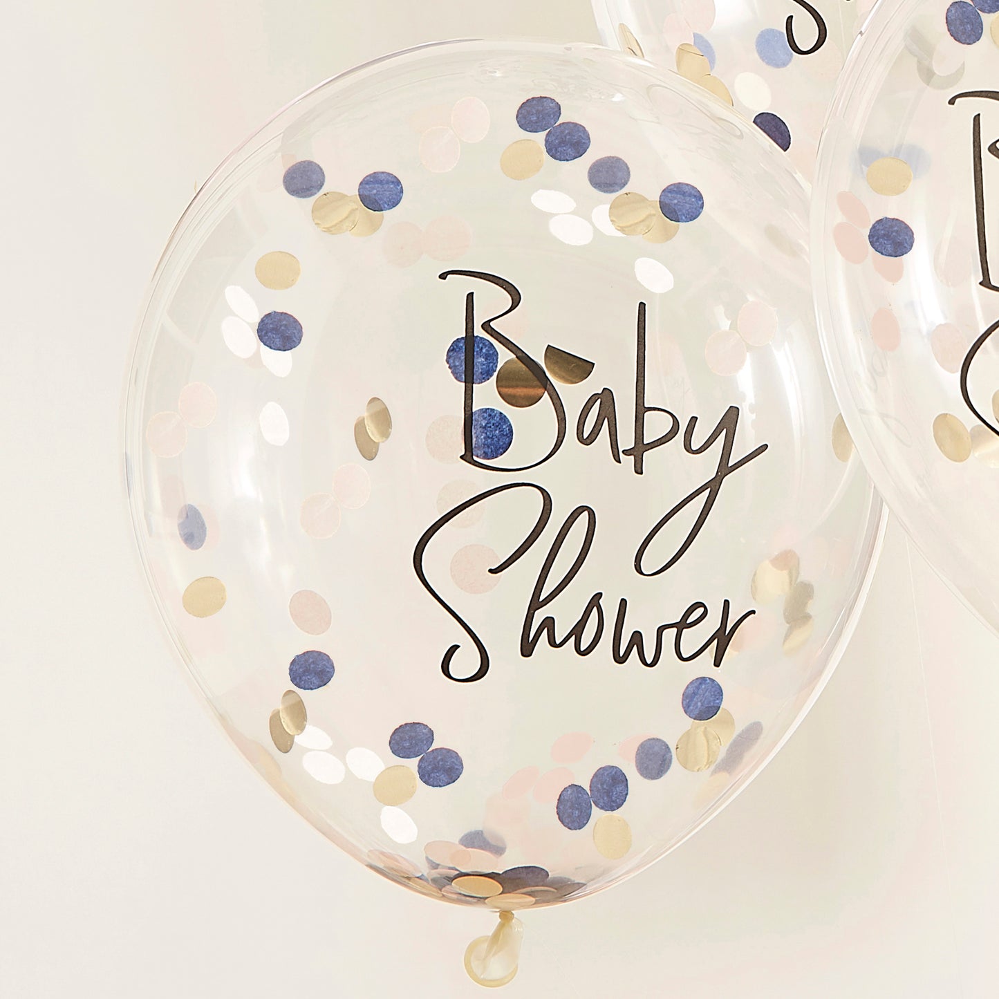 Navy Pink & Gold Confetti Baby Shower Balloons