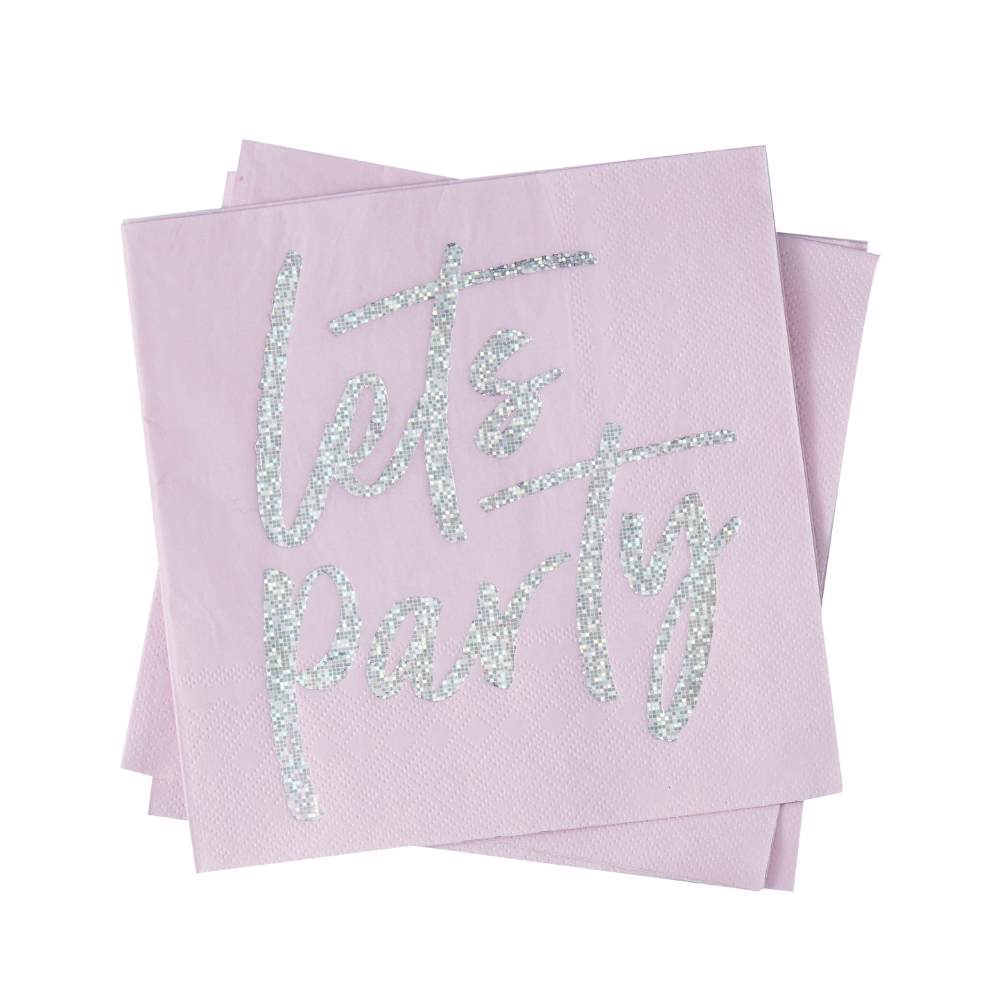 Iridescent Foiled Lets Party Paper Napkins - Good Vibes