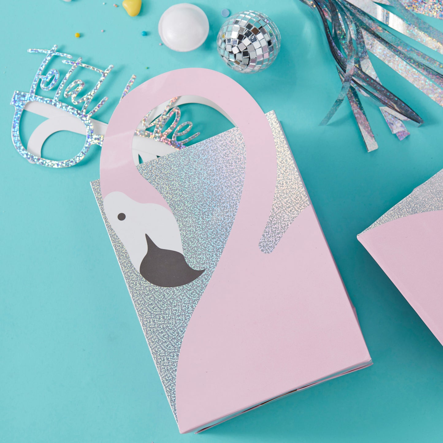 Flamingo Shaped Handle Party Bags - Good Vibes