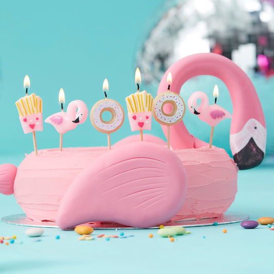 Fries Donut and Flamingo Shaped Candles Kit