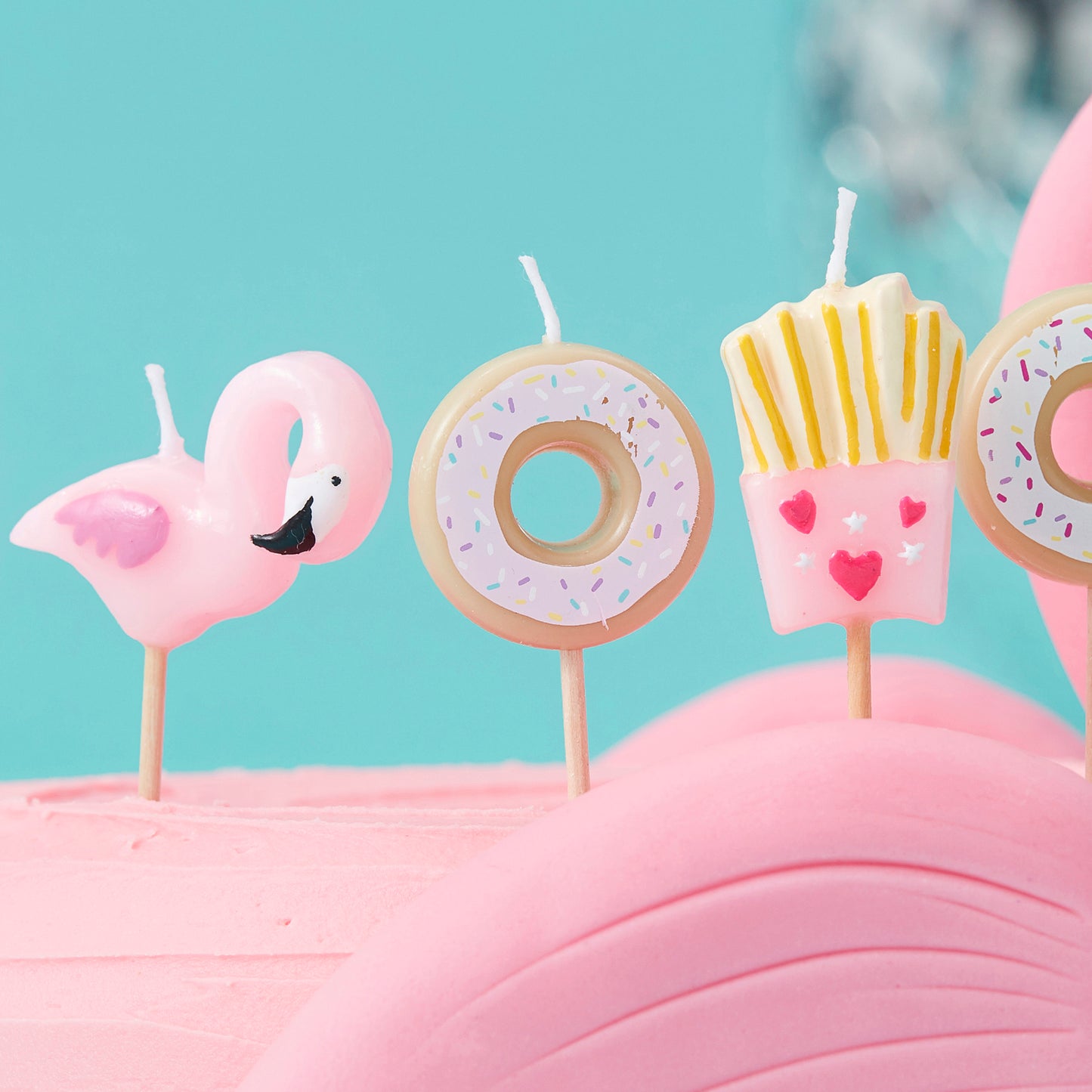 Fries Donut and Flamingo Shaped Candles Kit