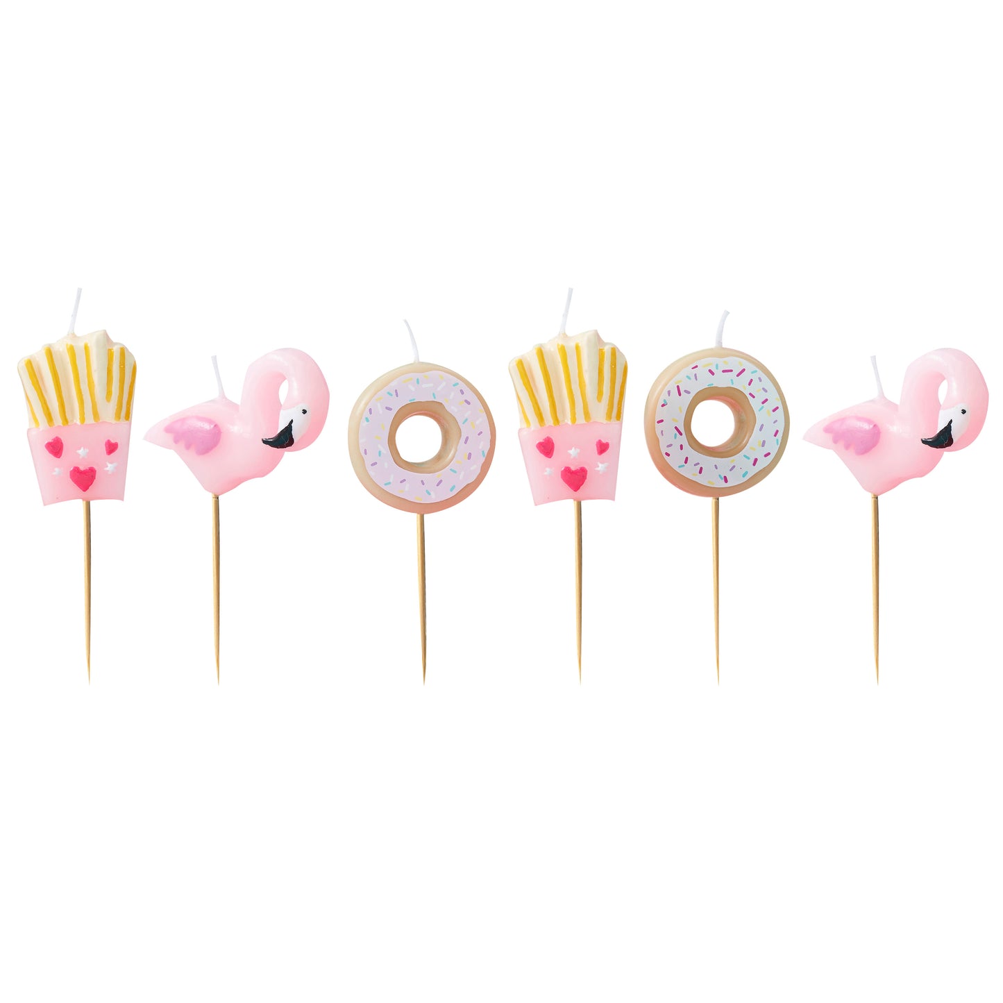 Fries Donut and Flamingo Shaped Candles Kit