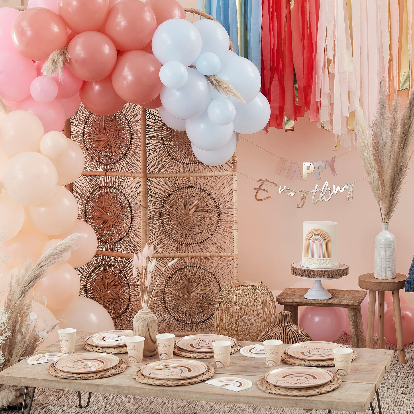 Muted Pastel Happy Everything Party Balloons