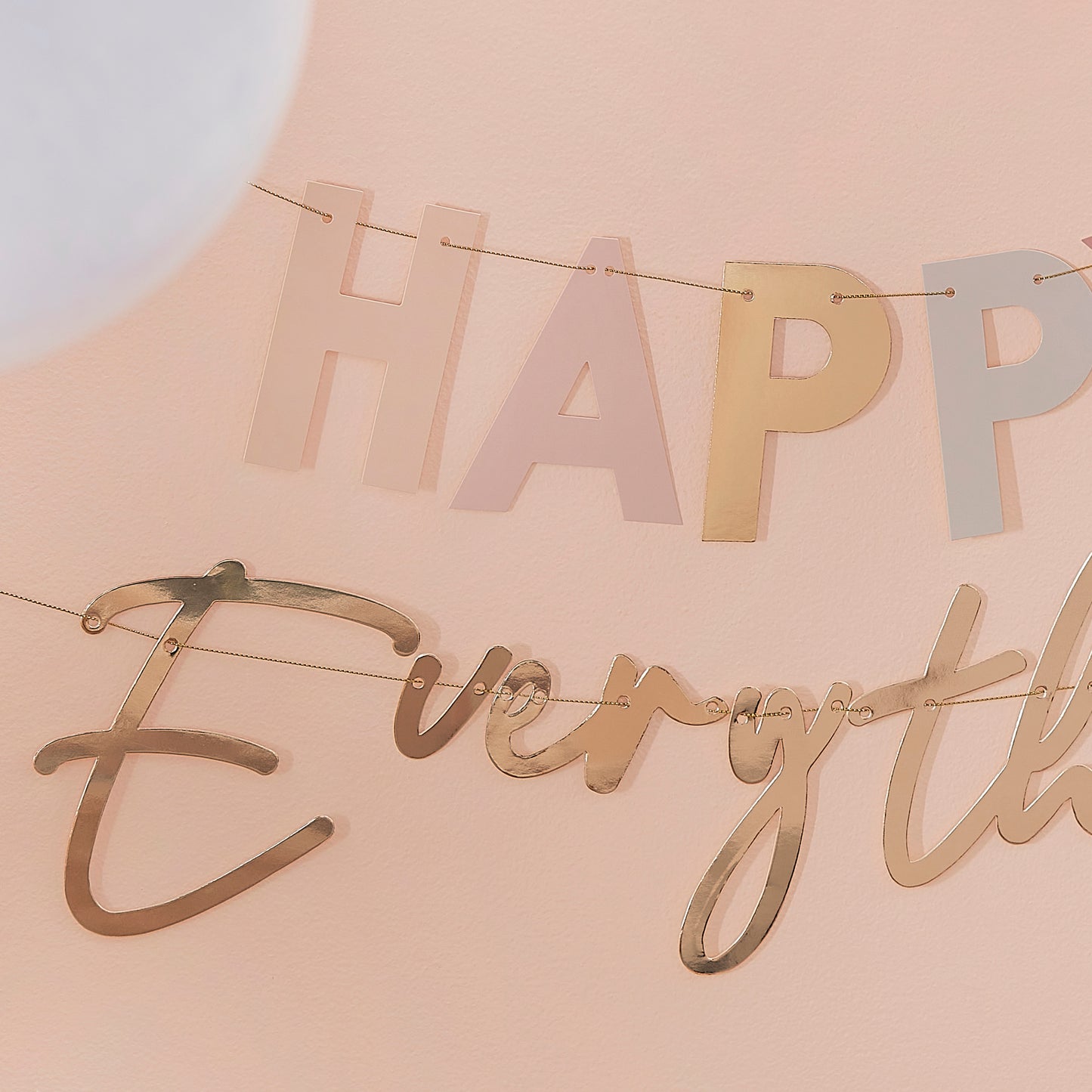 Pastel and Gold Happy Everything Party Bunting