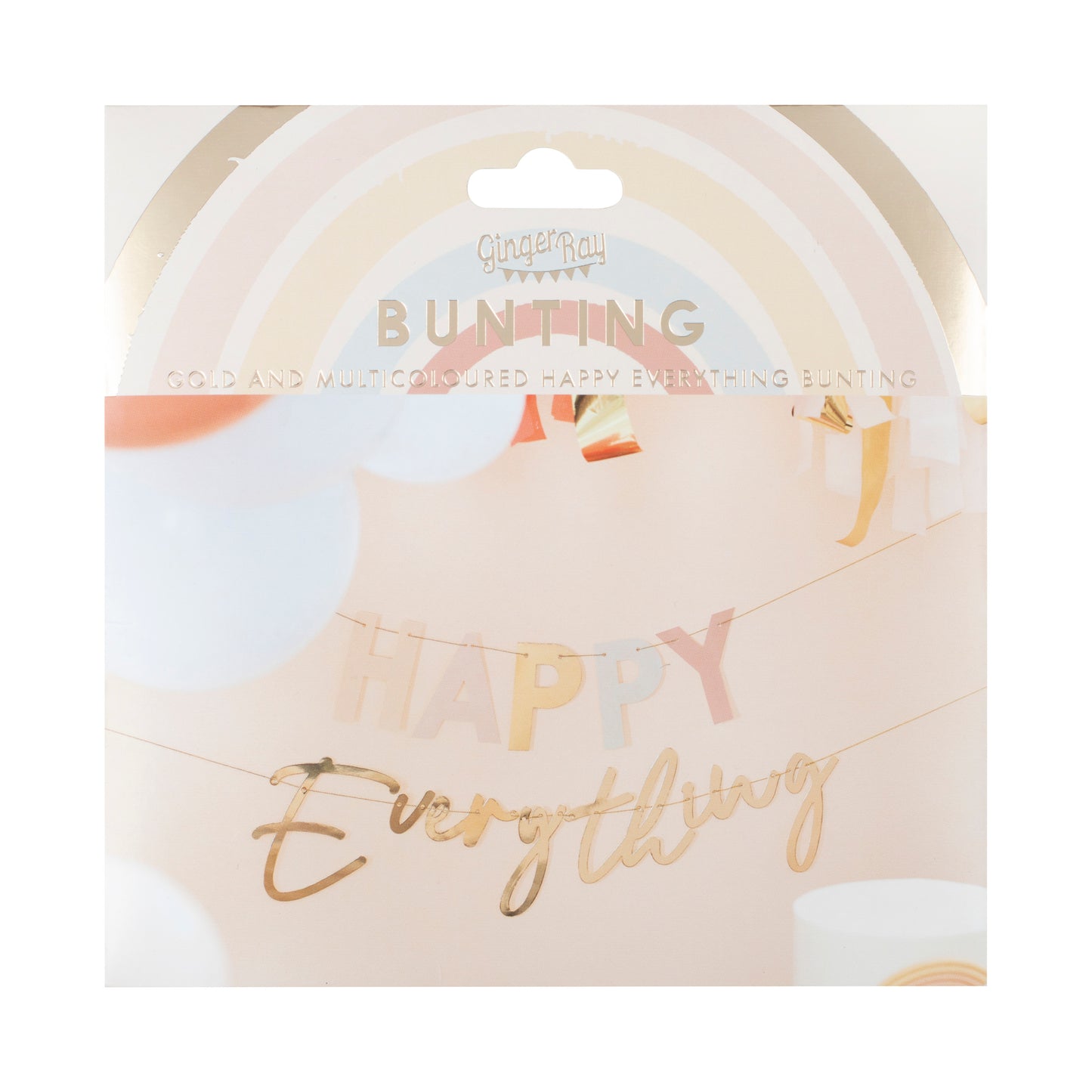 Pastel and Gold Happy Everything Party Bunting