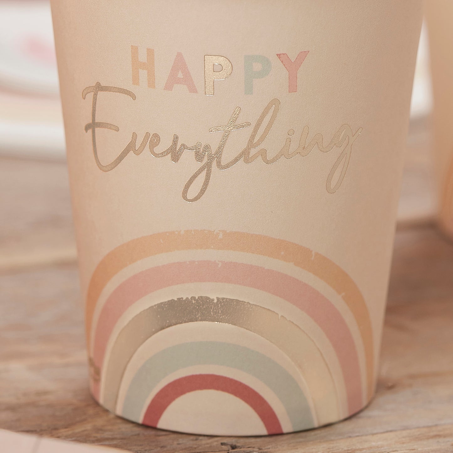 Happy Everything Natural Rainbow Birthday Party Cups