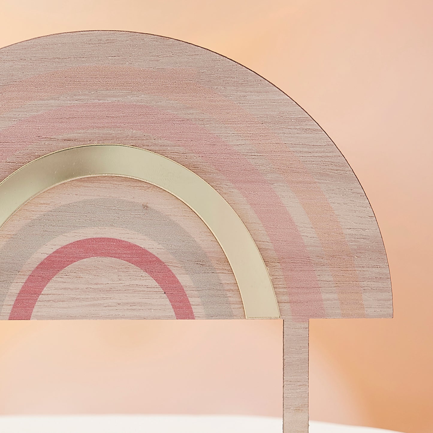 Wooden And Acrylic Rainbow Cake Topper