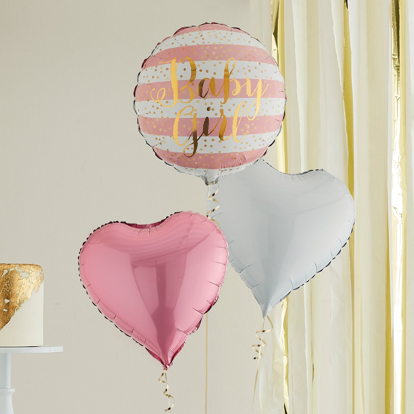 Baby Girl Helium Balloons Delivered