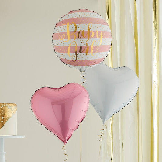 Baby Girl Helium Balloons Delivered