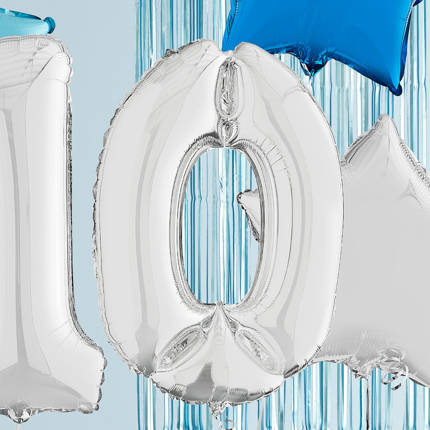 10th Birthday Silver Helium Deluxe Bunch Balloons Delivered