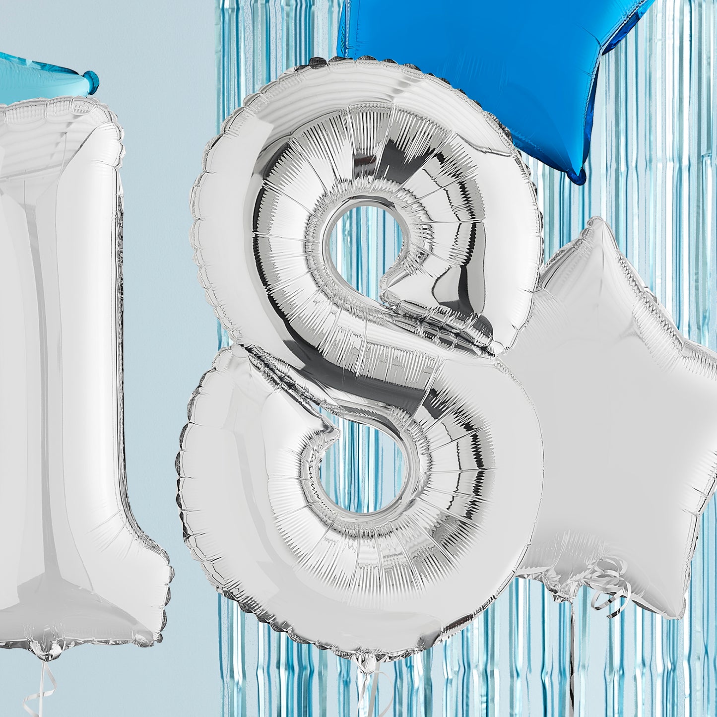 18th Birthday Silver Helium Deluxe Bunch Balloons Delivered