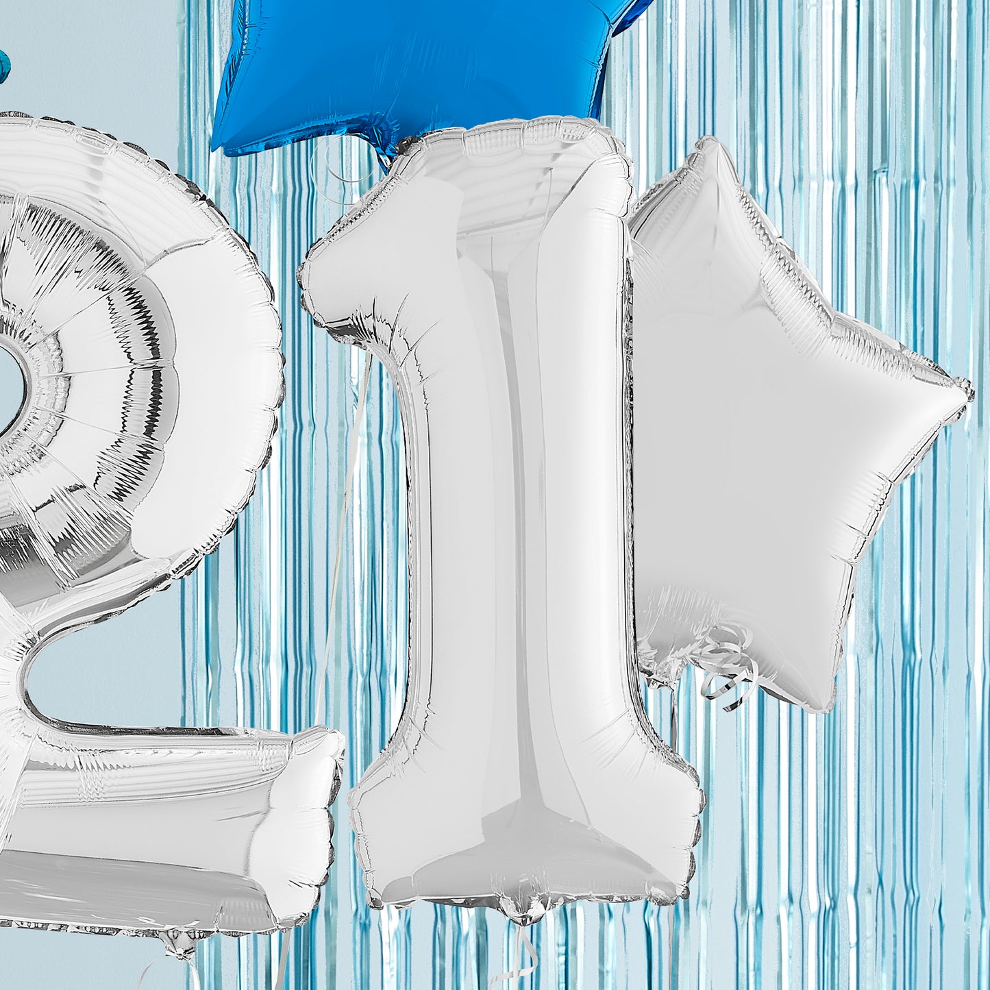 21st Birthday Silver Helium Deluxe Bunch Balloons Delivered