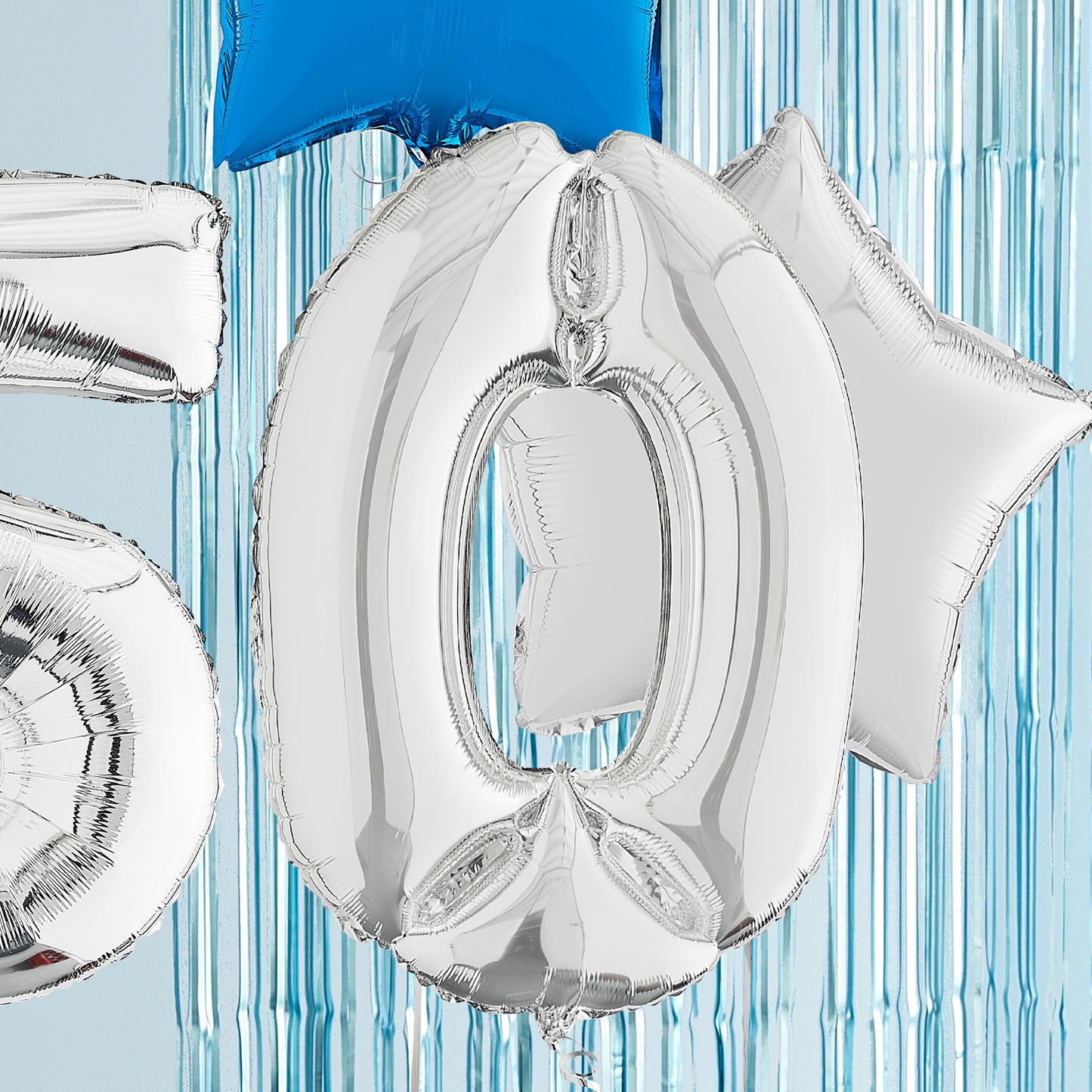 50th Birthday Silver Helium Deluxe Bunch Balloons Delivered