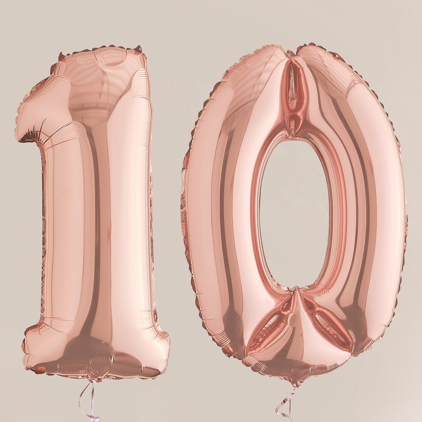 10th Birthday Rose Gold Helium Balloons Bundle Delivered