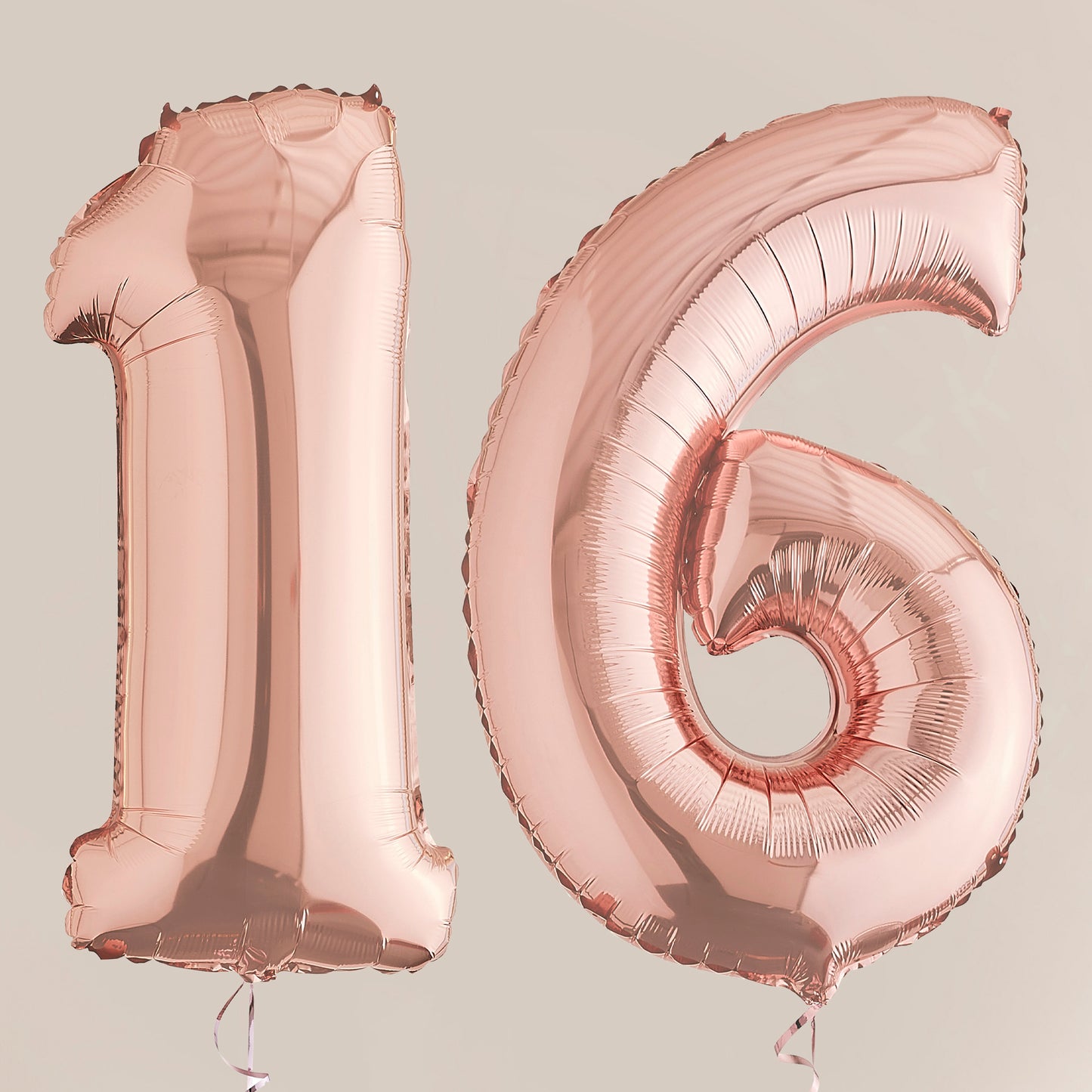 Rose Gold 16th Birthday Helium Balloons Delivered
