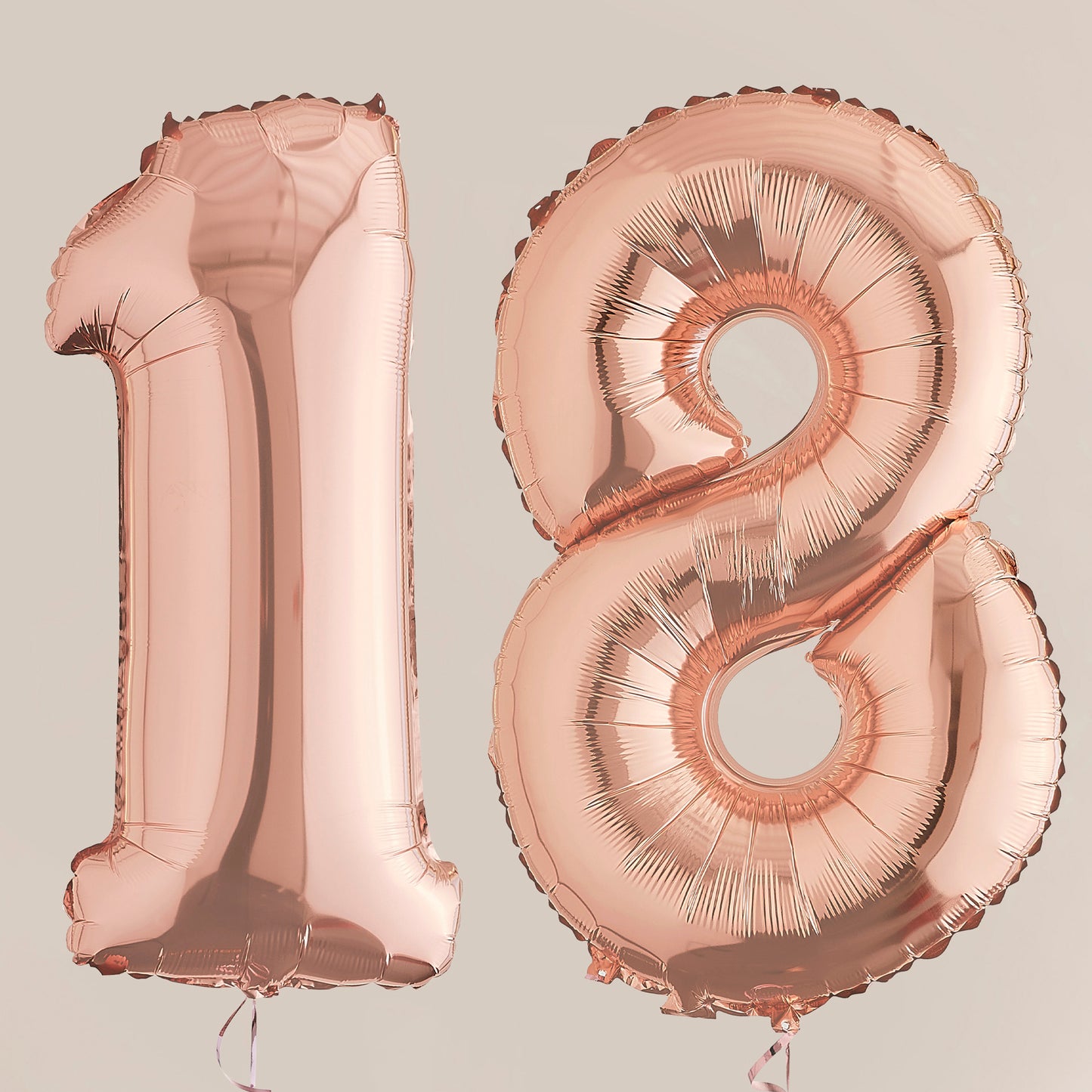 Rose Gold 18th Birthday Helium Balloons Delivered
