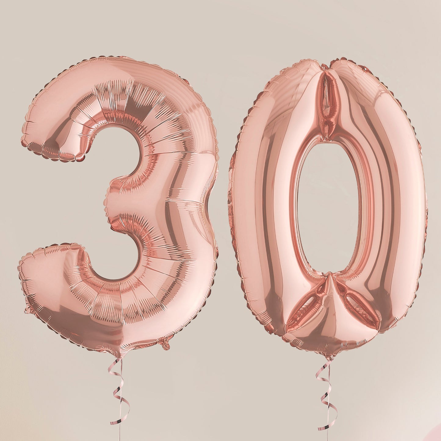 Rose Gold 30th Birthday Helium Balloons Delivered