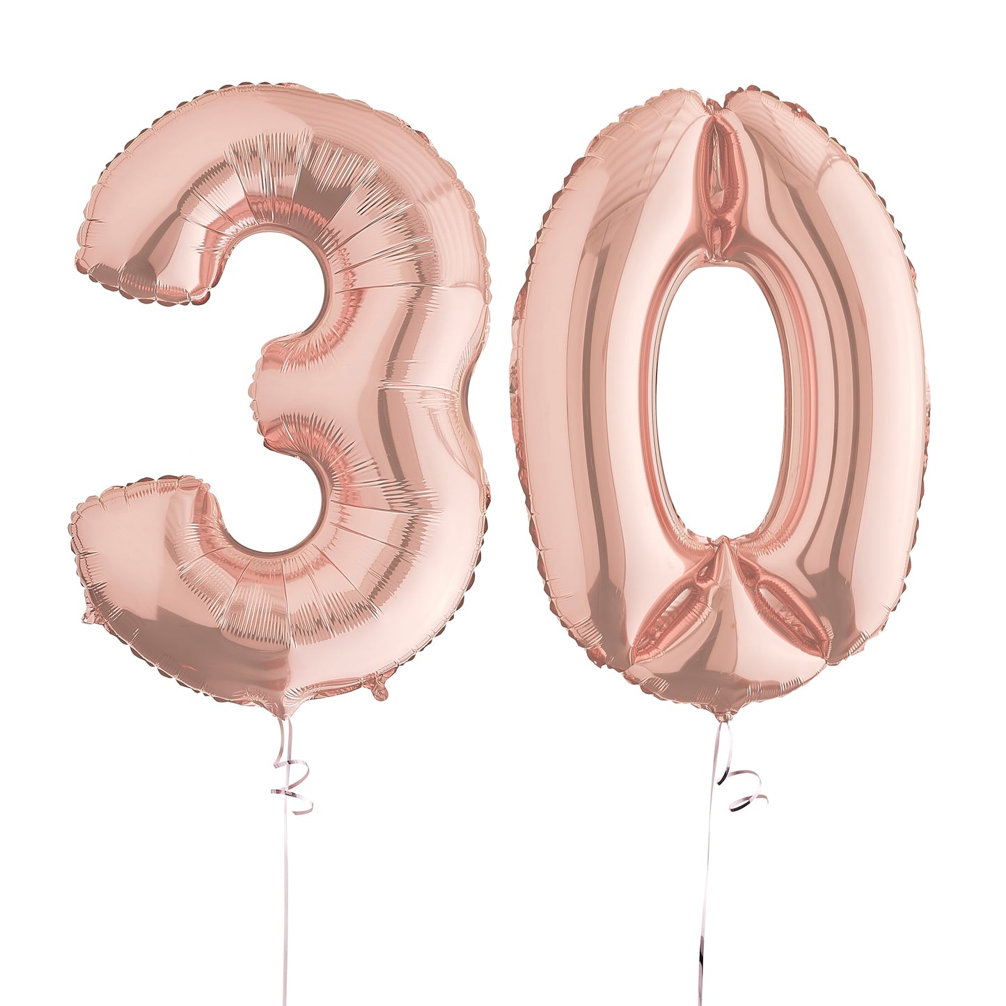 Rose Gold 30th Birthday Helium Balloons Delivered