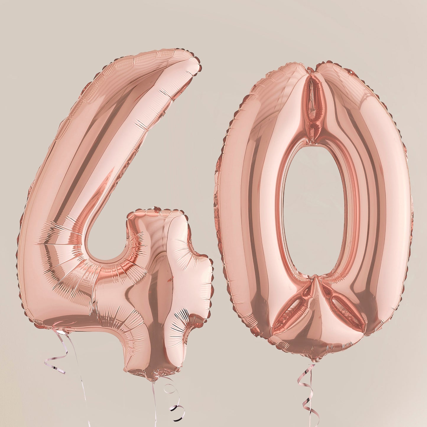 Rose Gold 40th Birthday Helium Balloons Delivered