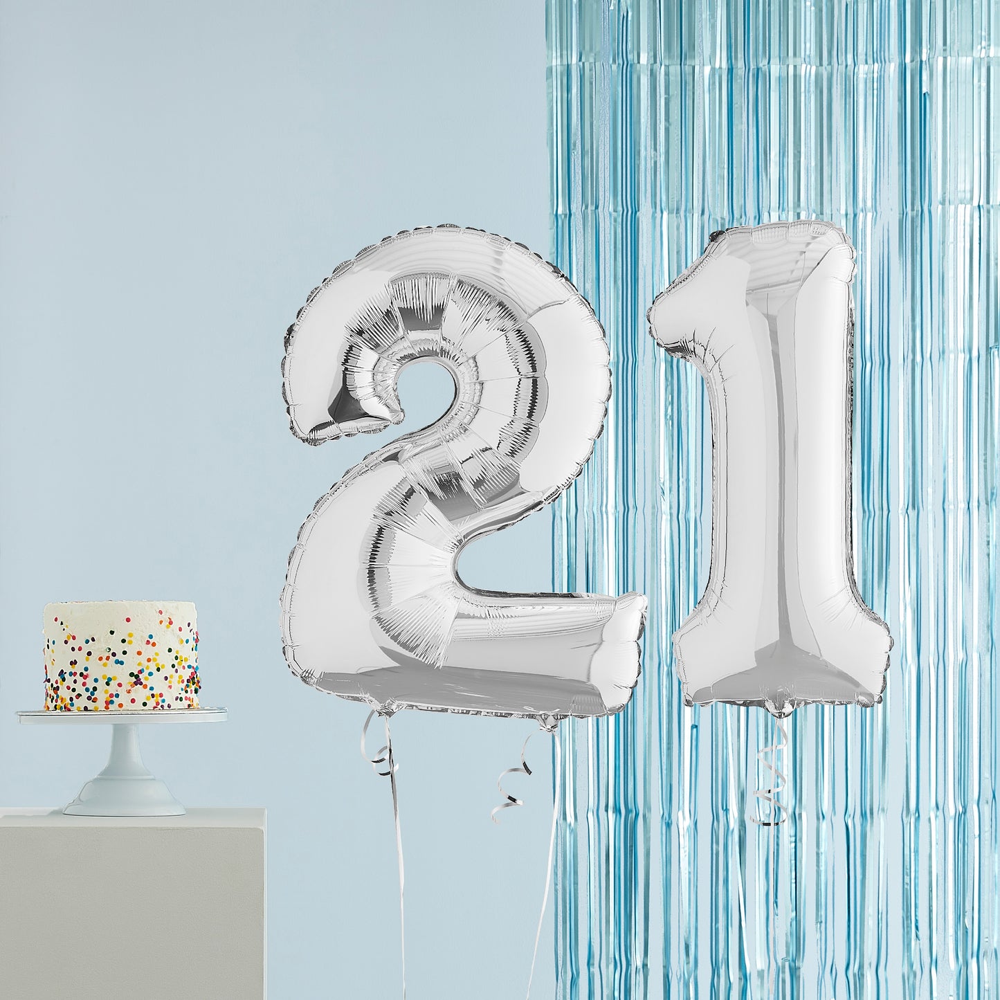 Silver 21st Birthday Helium Balloons Delivered
