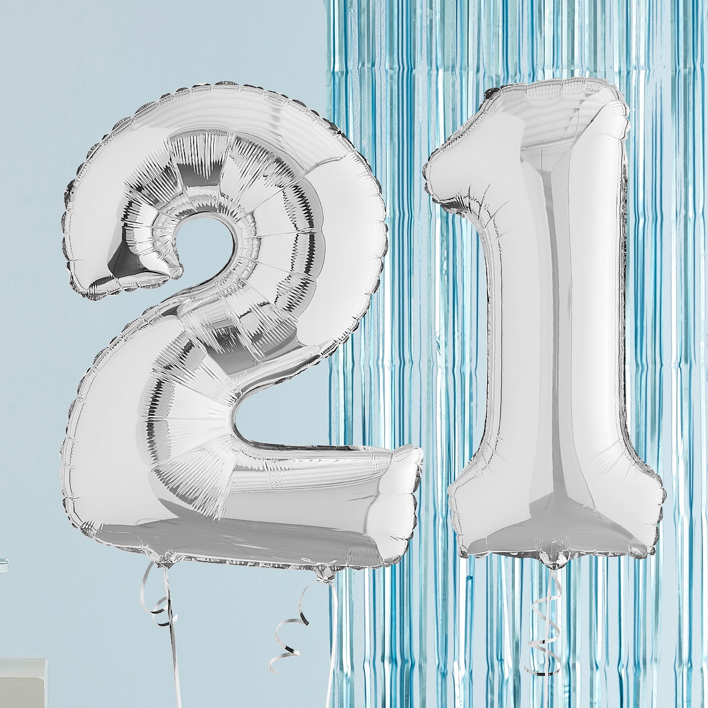 Silver 21st Birthday Helium Balloons Delivered