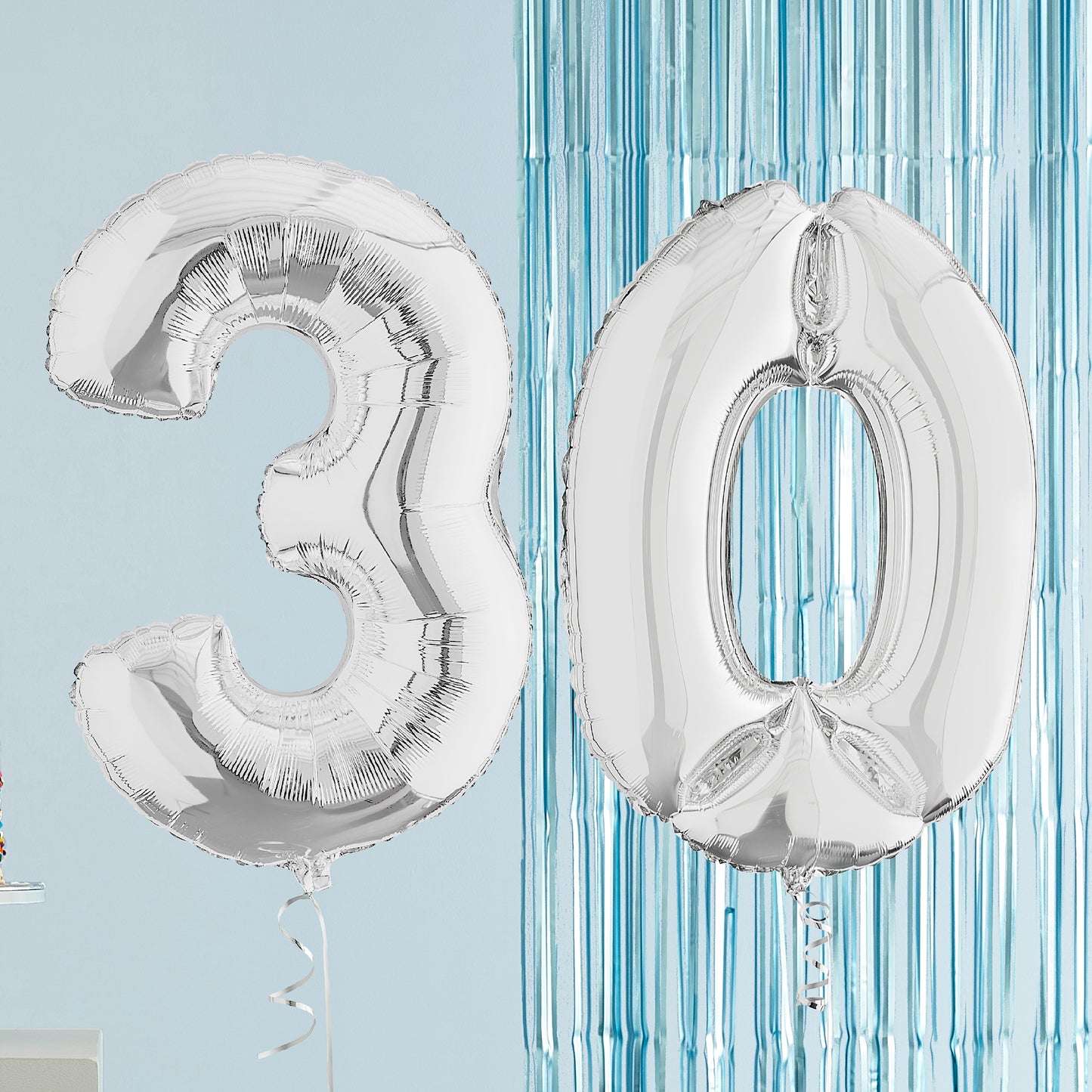 Silver 30th Birthday Helium Balloons Delivered