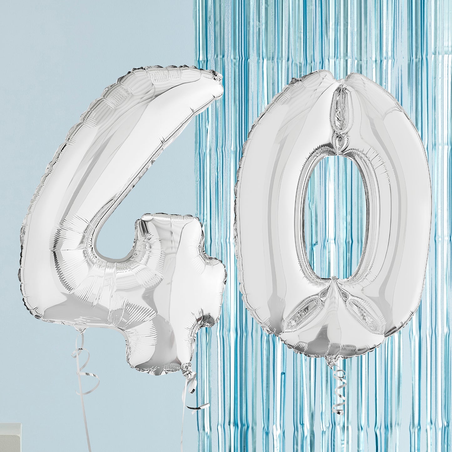 Silver 40th Birthday Helium Balloons Delivered