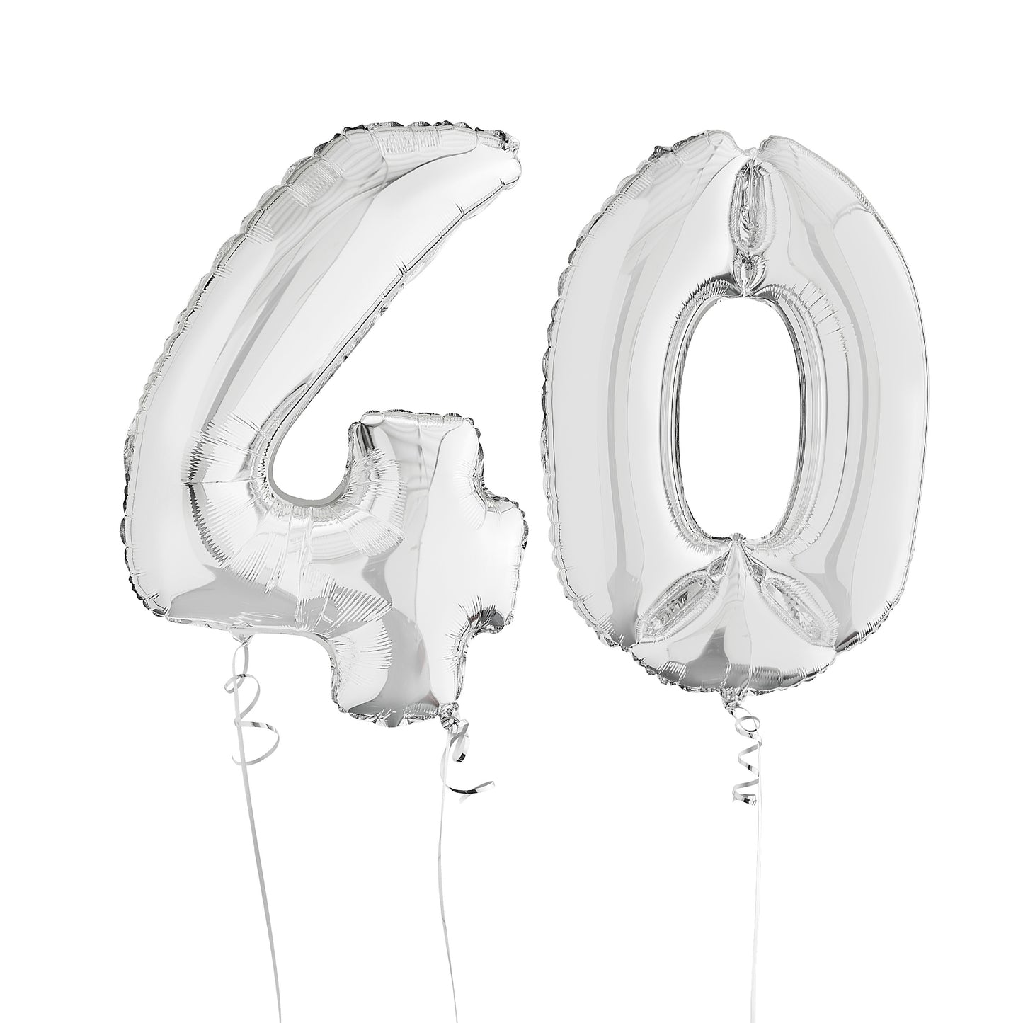 Silver 40th Birthday Helium Balloons Delivered