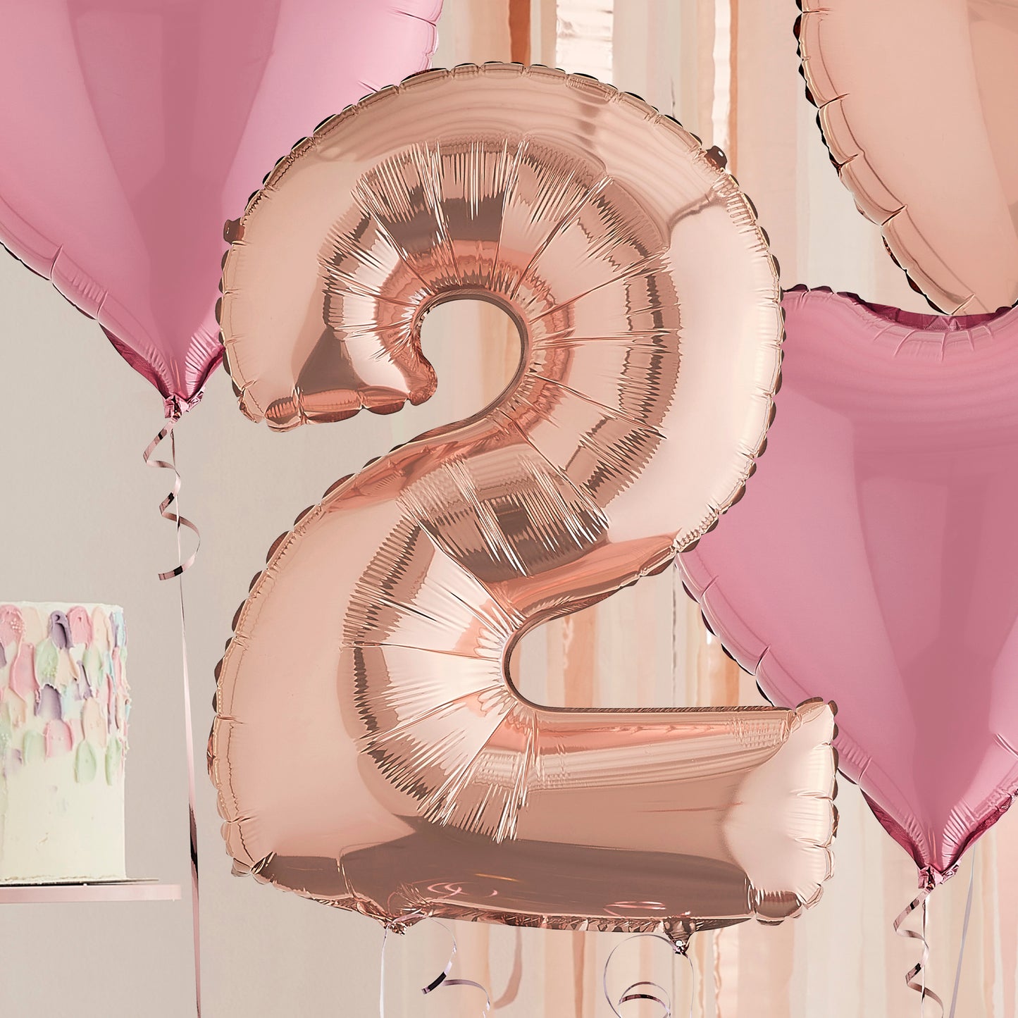 2nd Birthday Rose Gold Helium Balloons Delivered