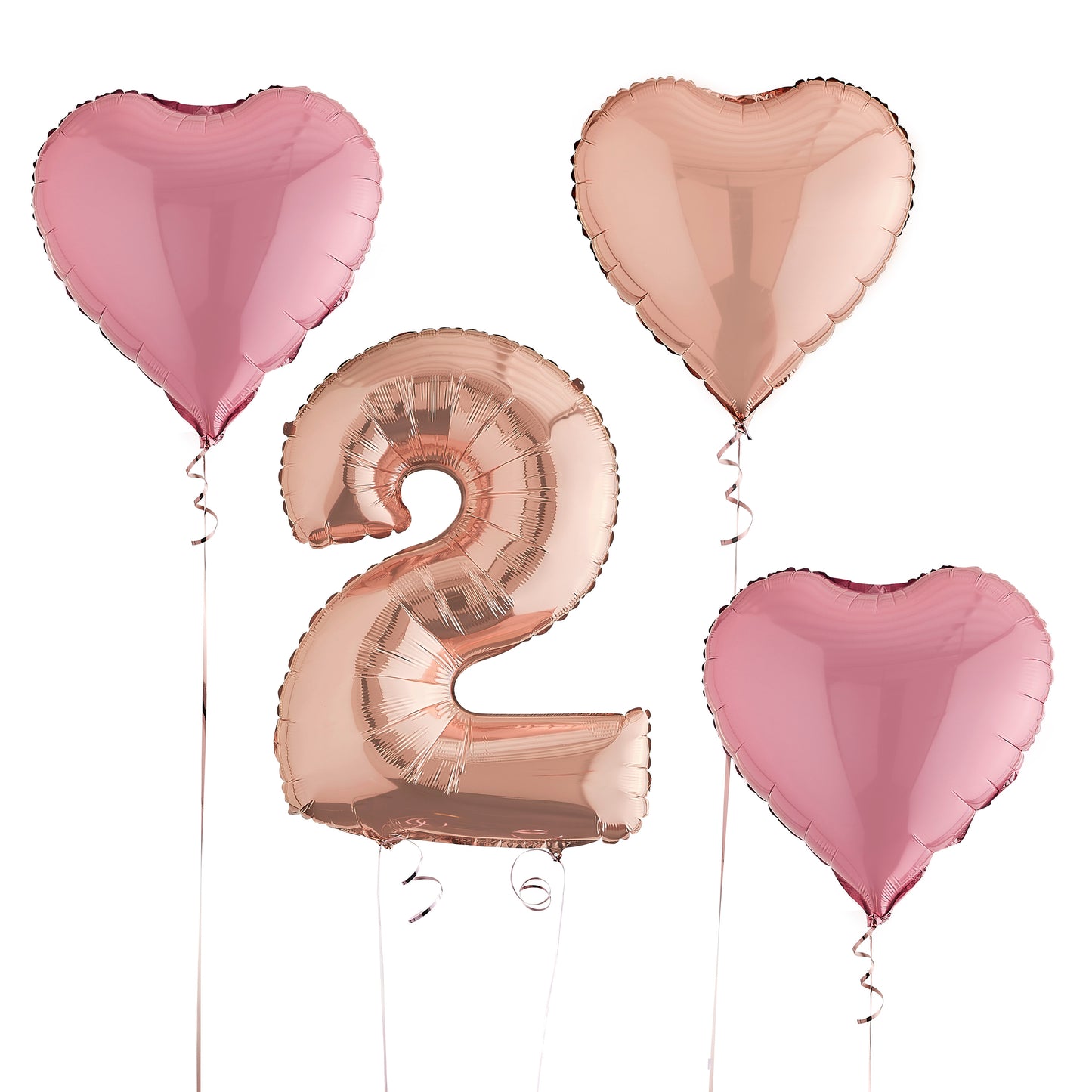 2nd Birthday Rose Gold Helium Balloons Delivered