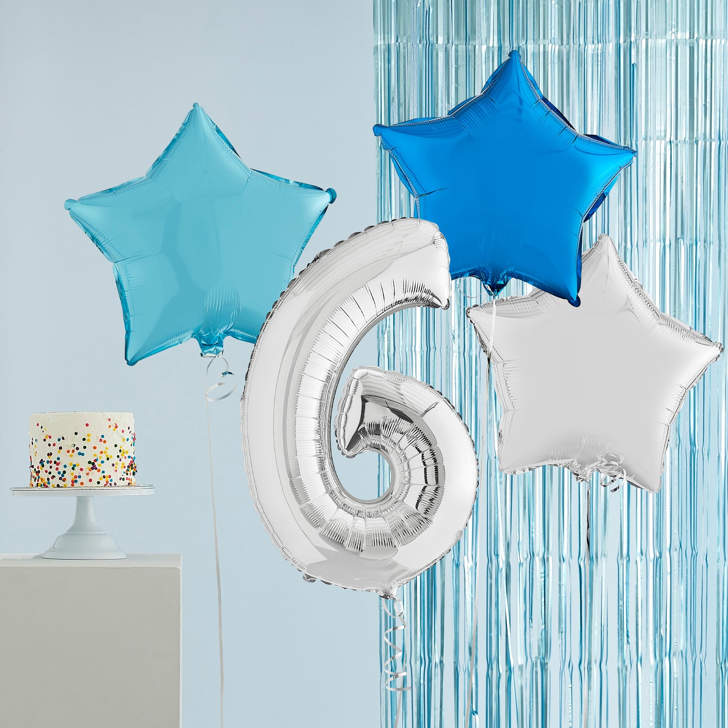 6th Birthday Silver Helium Balloons Deluxe Bunch Delivered