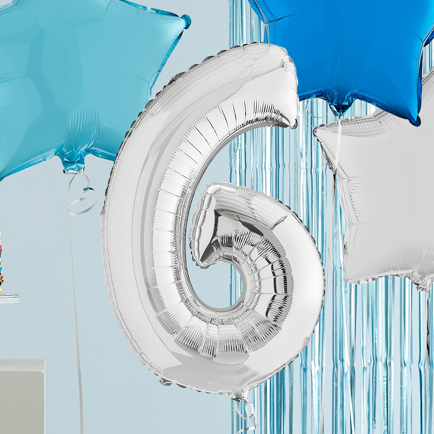 6th Birthday Silver Helium Balloons Deluxe Bunch Delivered