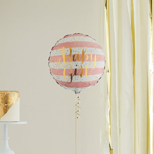 Baby Girl Single Helium Balloon Delivered