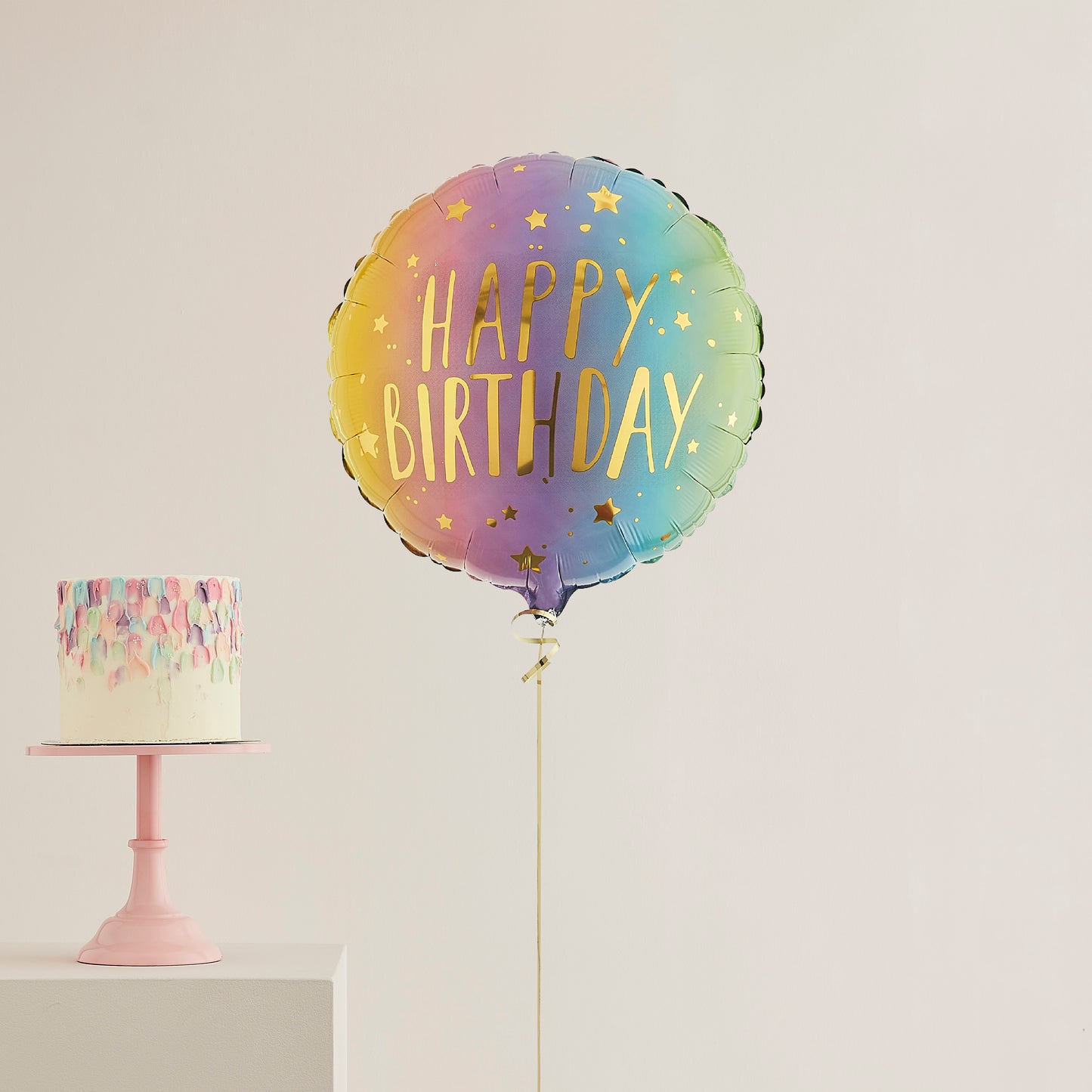 Pastel Single Happy Birthday Helium Balloon Delivered