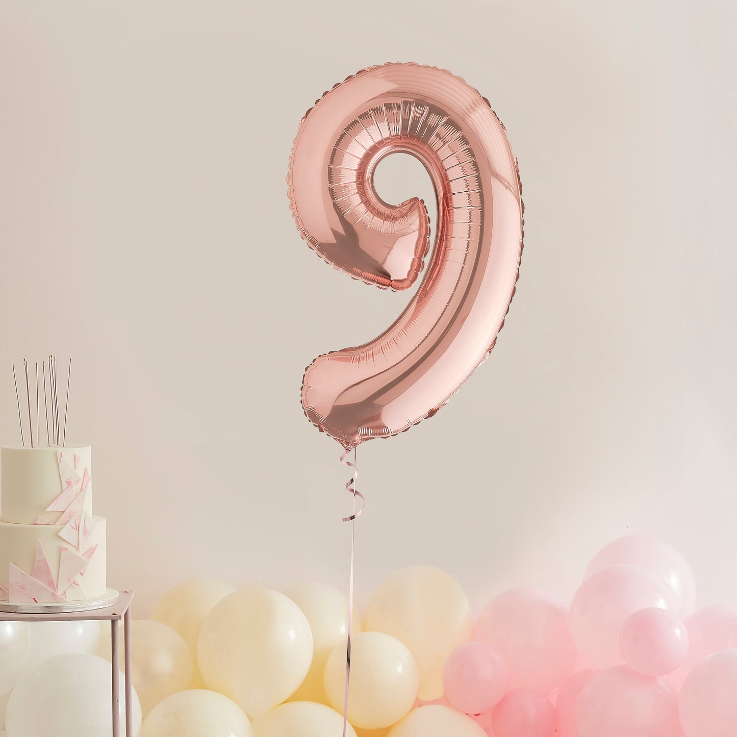 Rose Gold Number 9 Helium Balloon Delivered