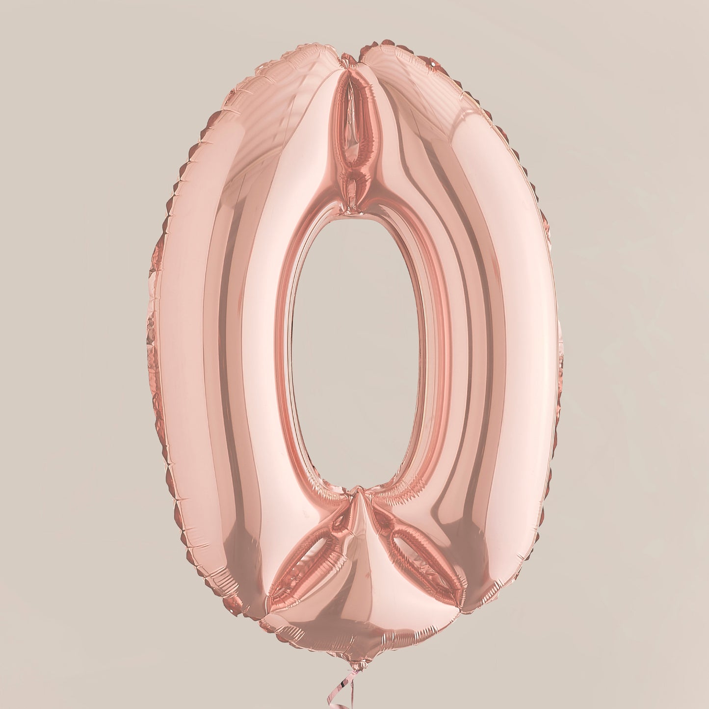 Rose Gold Number 0 Helium Balloon Delivered