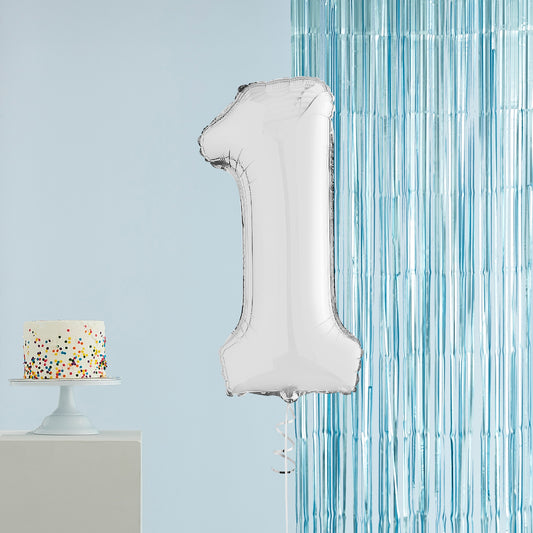 Silver Number 1 Helium Balloon Delivered